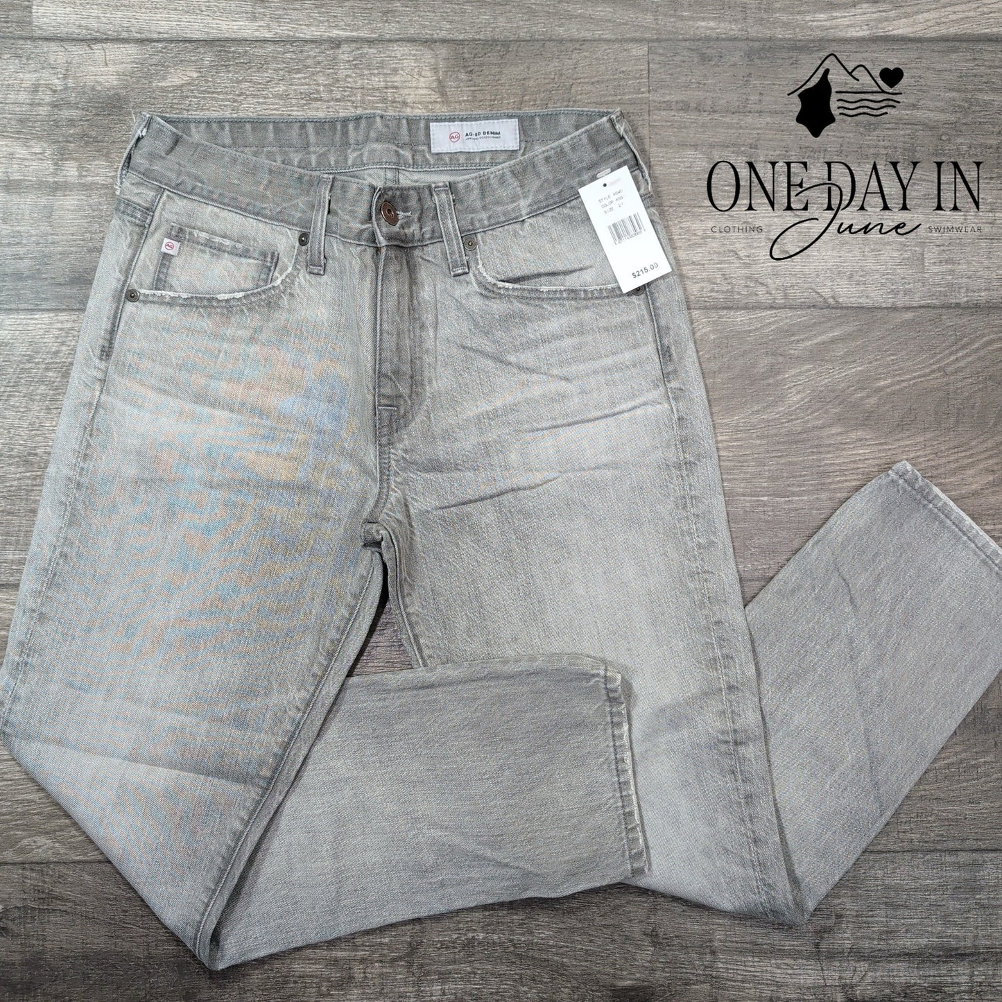 AG Adriano Goldschmied Straight Leg Jeans Gray Denim NWT $215 Size 4 (27)