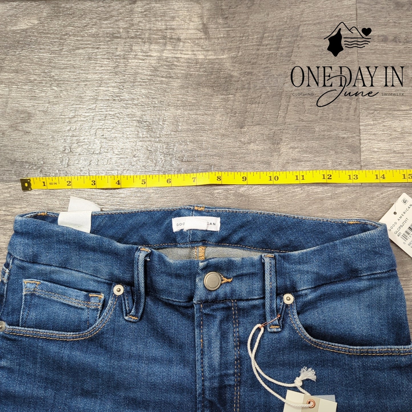 Good American Good Legs Skinny Jeans High Rise Distressed Blue NWT Size 6