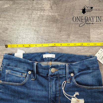 Good American Good Legs Skinny Jeans High Rise Distressed Blue NWT Size 6