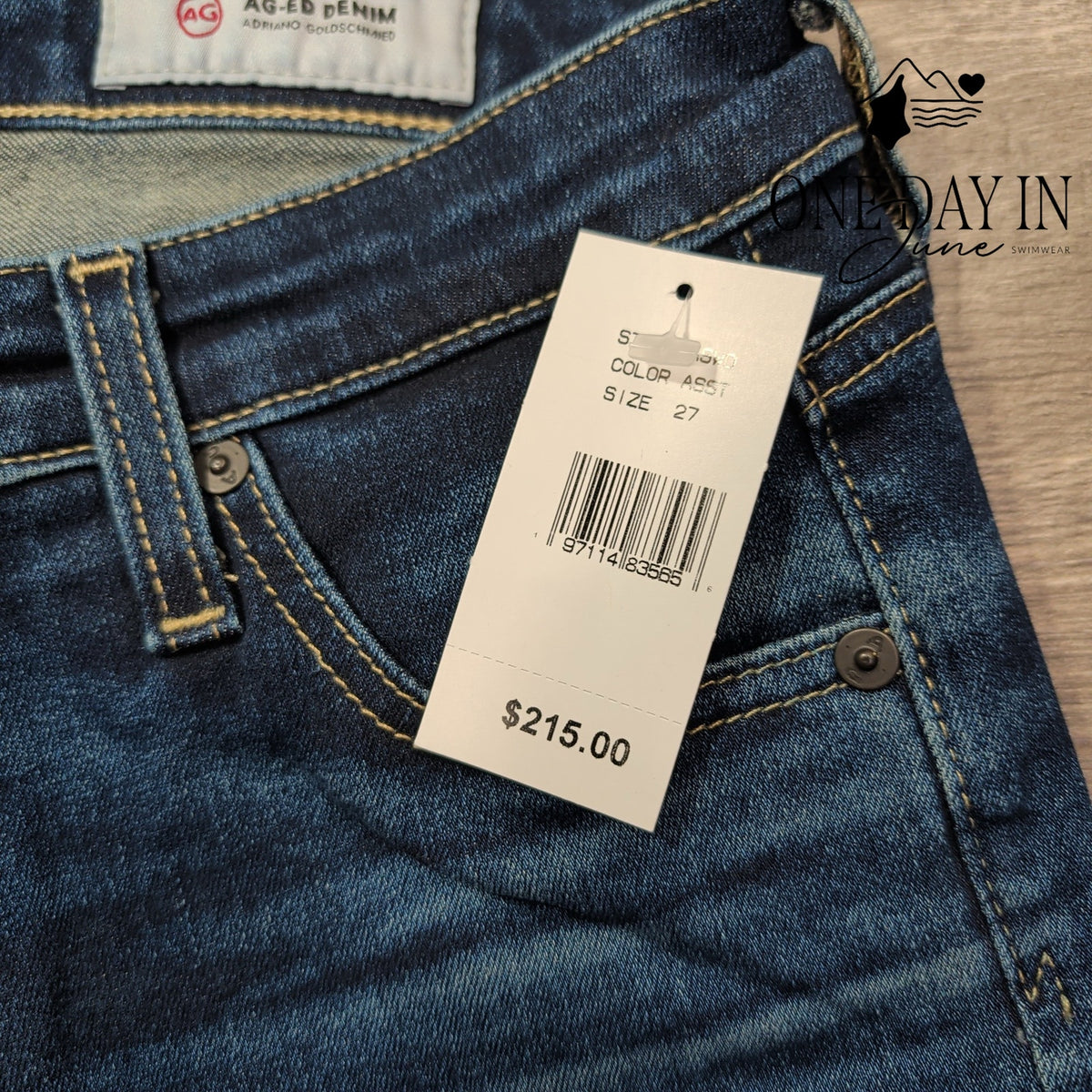 AG Adriano Goldschmied Straight Leg Jeans Dark Wash Blue NWT $215 Size 4 (27)