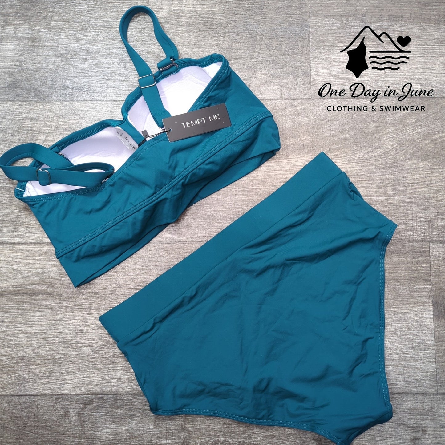 Tempt Me Plus Size High Waist Cropped Molded Cup Bikini Size 12W