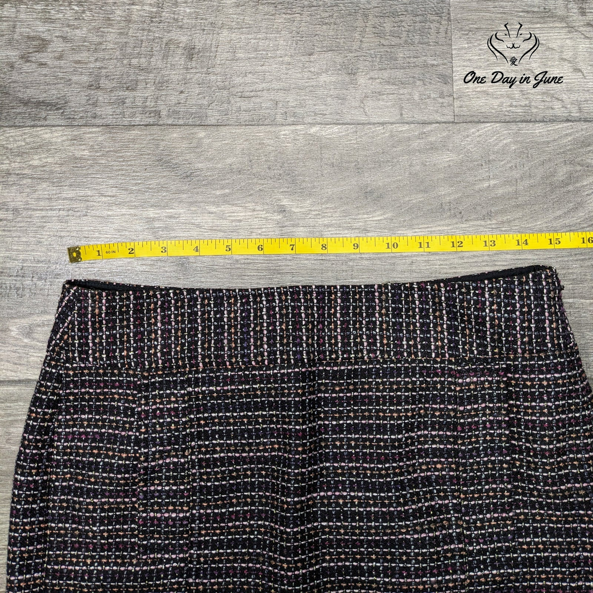 Banana Republic Tweed Pencil Mini Skirt Black Pink Multicolor Size 2