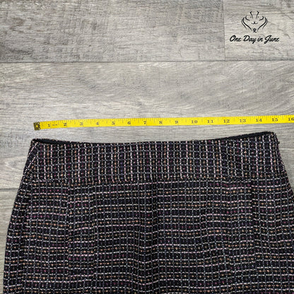 Banana Republic Tweed Pencil Mini Skirt Black Pink Multicolor Size 2