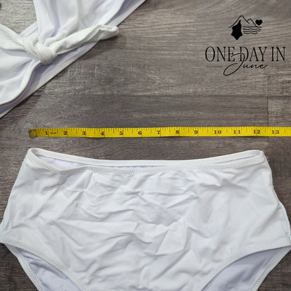 Honlyps High Waist Knot Front Bikini Swimsuit Size M