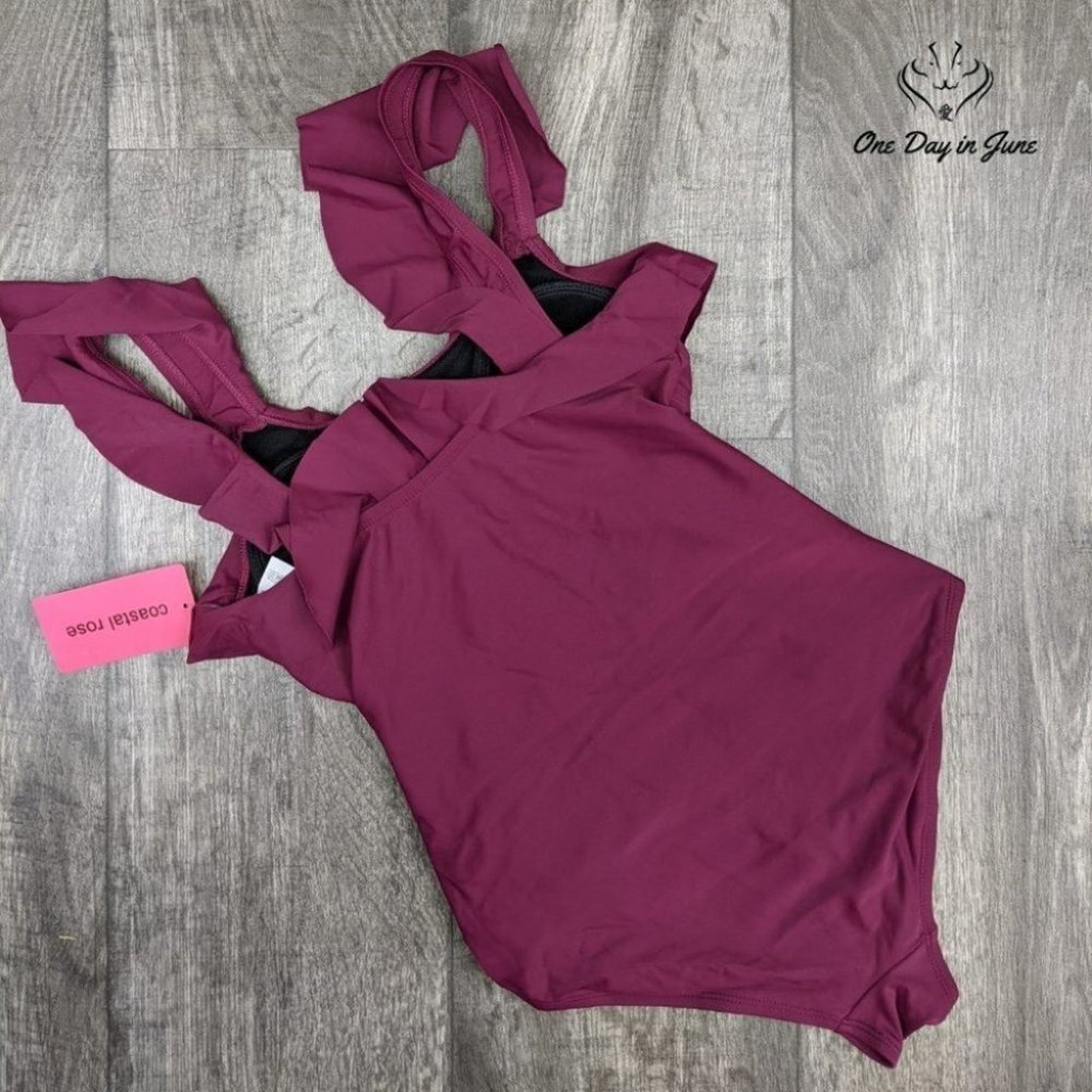 Coastal Rose Ruffled One Piece Swimsuit Size 6