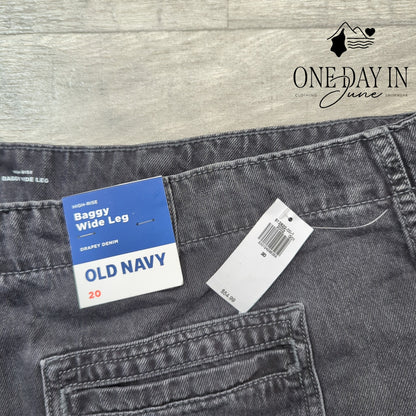 Old Navy High Rise Baggy Wide Leg Jeans Size 20