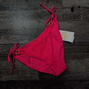 Becca Tie Side Ribbed Bikini Bottom Size M