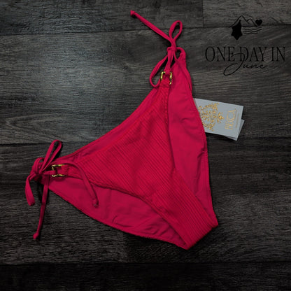 Becca Tie Side Ribbed Bikini Bottom Size M