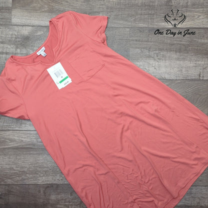 Love Fire Duper Soft T Shirt Faded Rose Pink Pocket Tee NWT Size M