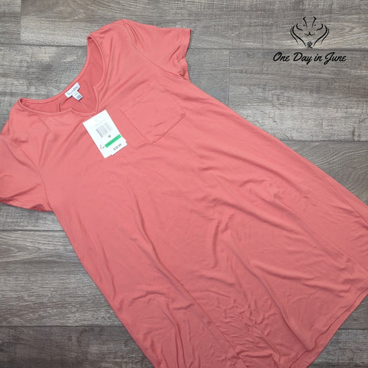 Love Fire Duper Soft T Shirt Faded Rose Pink Pocket Tee NWT Size M
