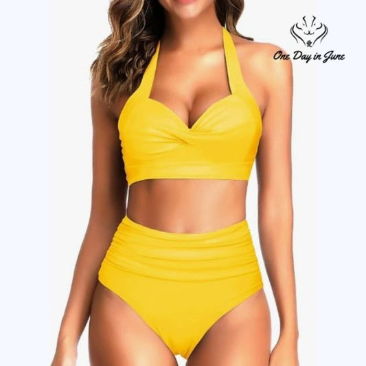 Tempt Me Vintage Cross Front Push Up Bikini Swimsuit Size M