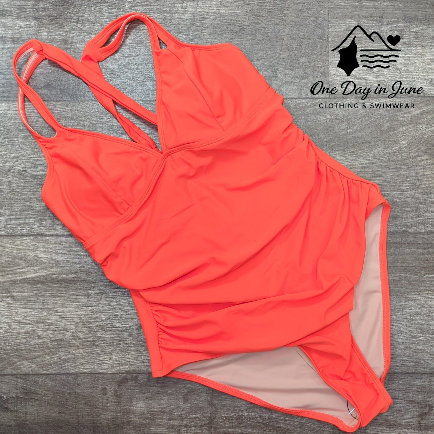 Cupshe V Neck Tie Back One Piece Swimsuit Size XL