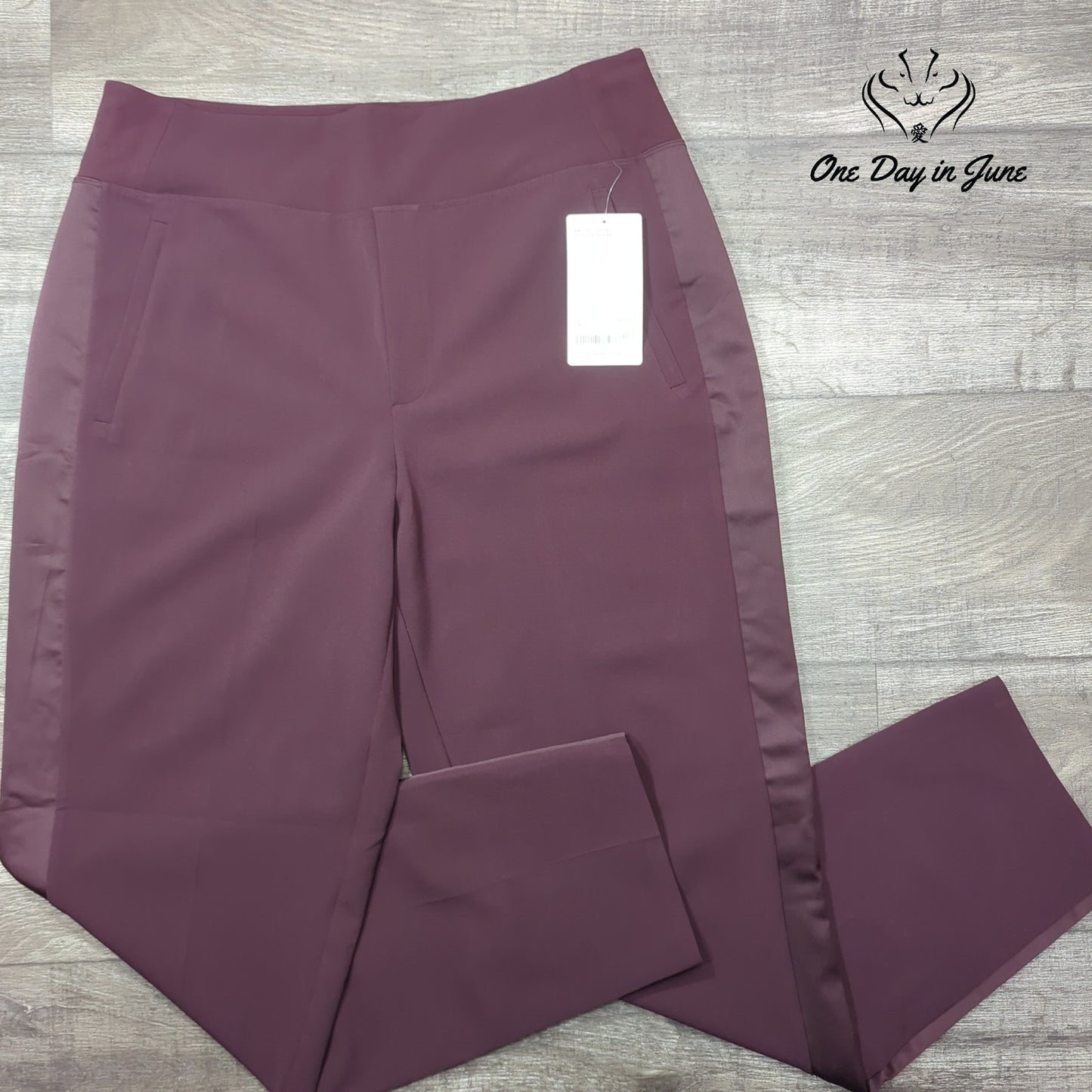 Athleta Endless Satin Side Stripe Pants Size 14