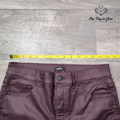 Express High Rise Skinny Coated Denim Jeans Size 8