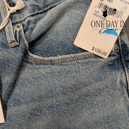 Good American Distressed Raw Hem Jeans Indigo046 NWT $159 Size 6