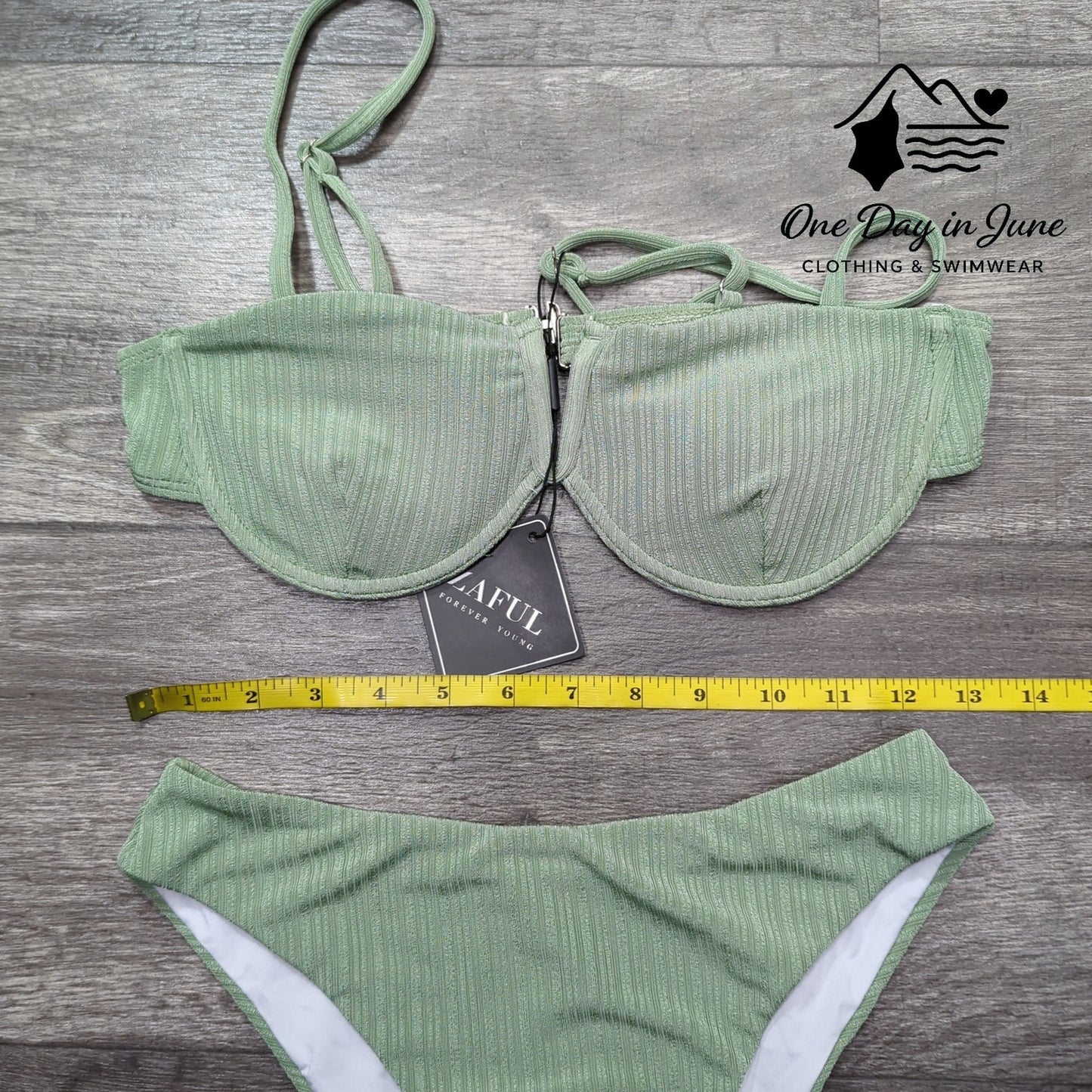 Zaful V Wire Textured Bikini Swimsuit Size 4