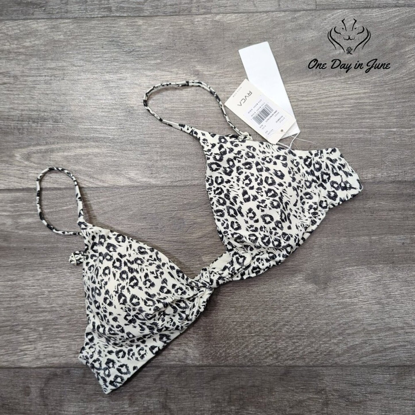 RVCA Animal Instincts Trilette Bikini Top Leopard Print NWT $55 Size XL