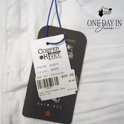 Copper Rivet Slim Fit Distressed Jeans Size 34X32