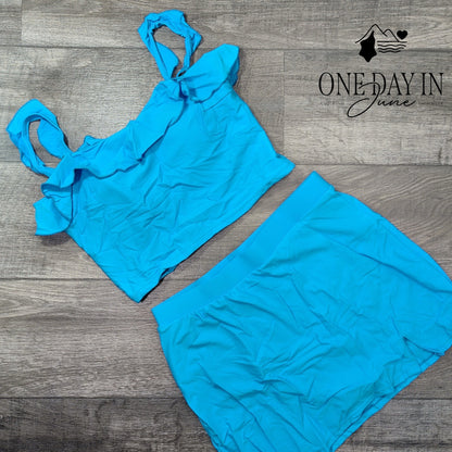 Zaful Skirted Crop Bikini Swimsuit Size L