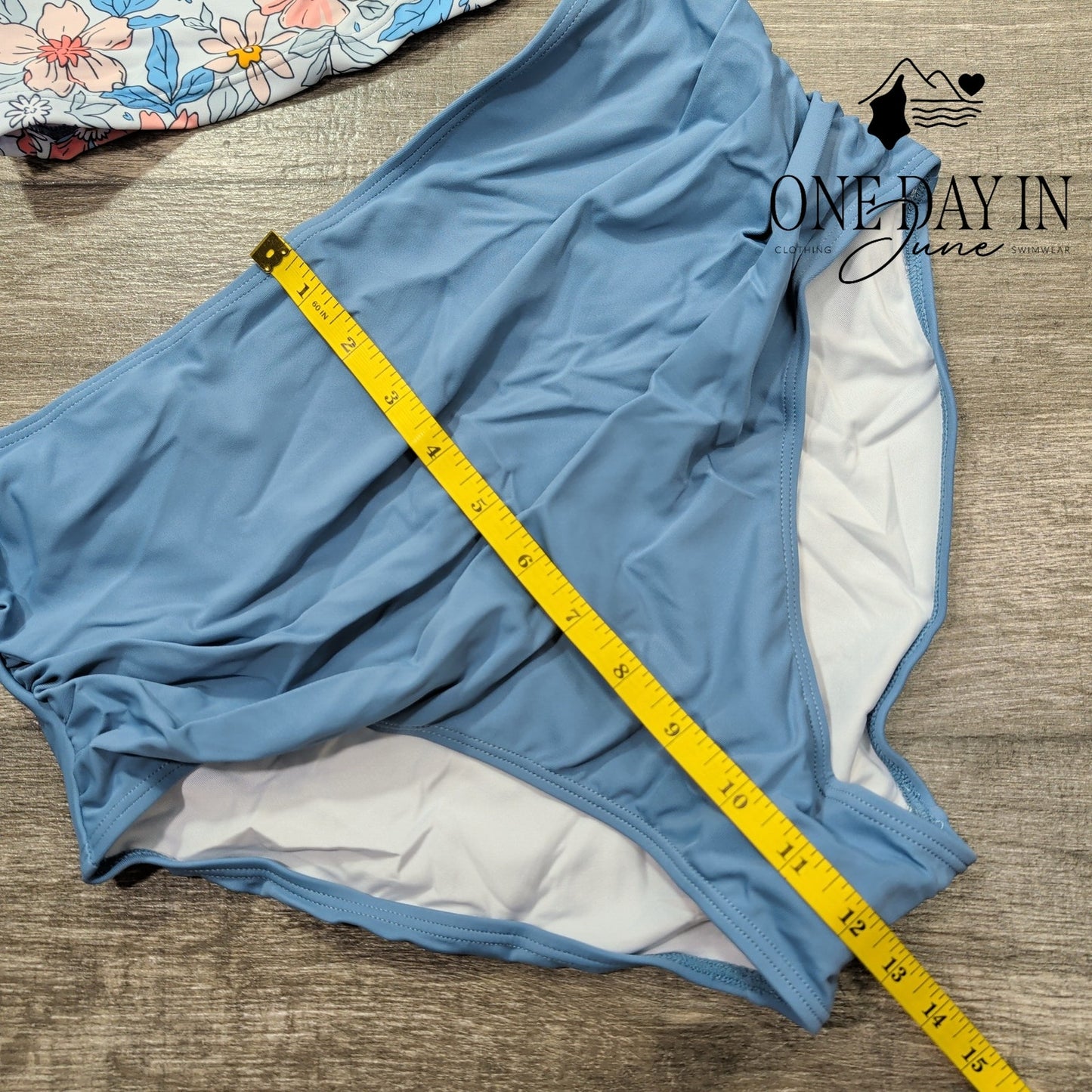 Eomenie Twist Back Ruffle Shoulder Tankini Swimsuit Size M
