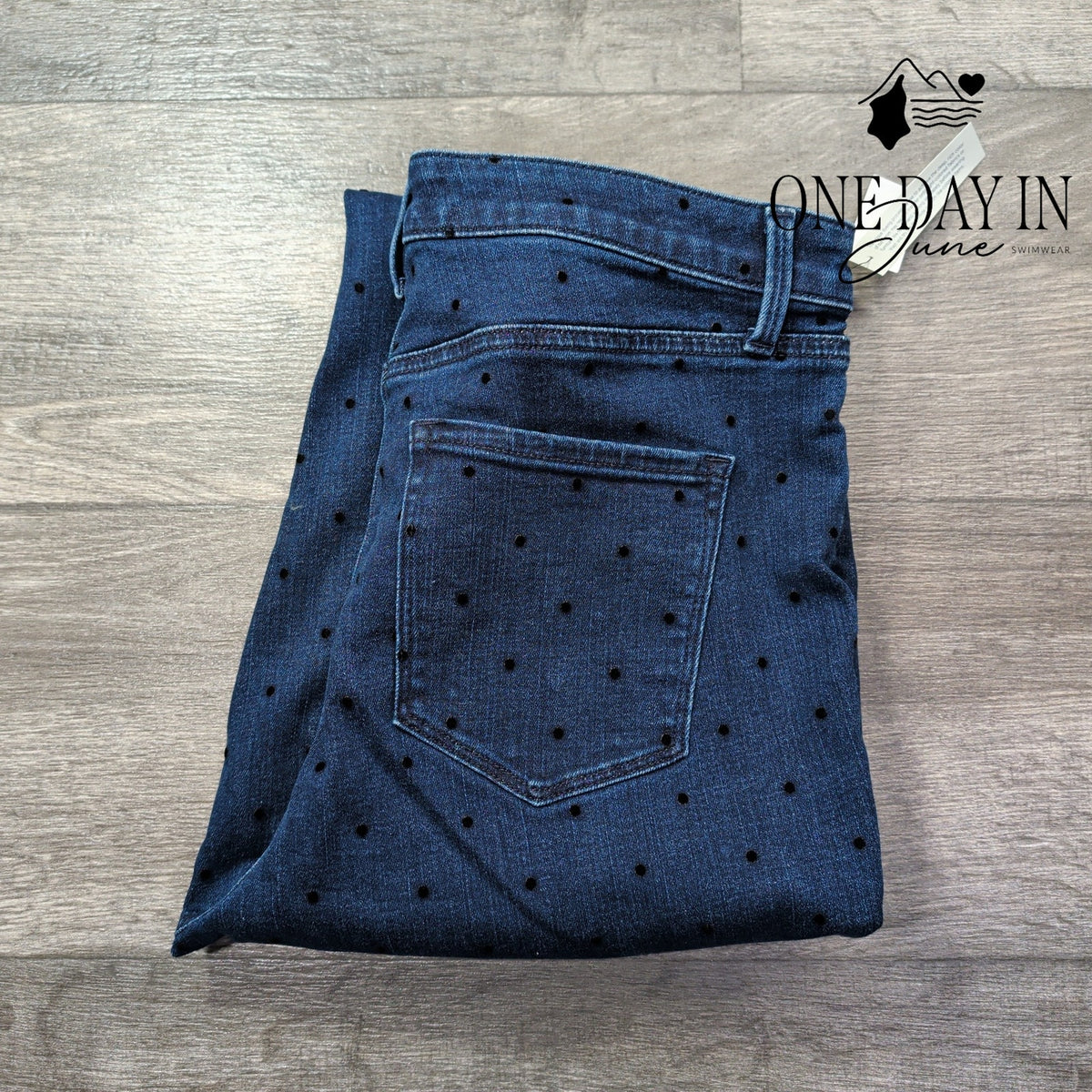 Talbots Flawless Petite High Waist Flocked Polka Dot Jegging Ankle Jeans NWT 14P