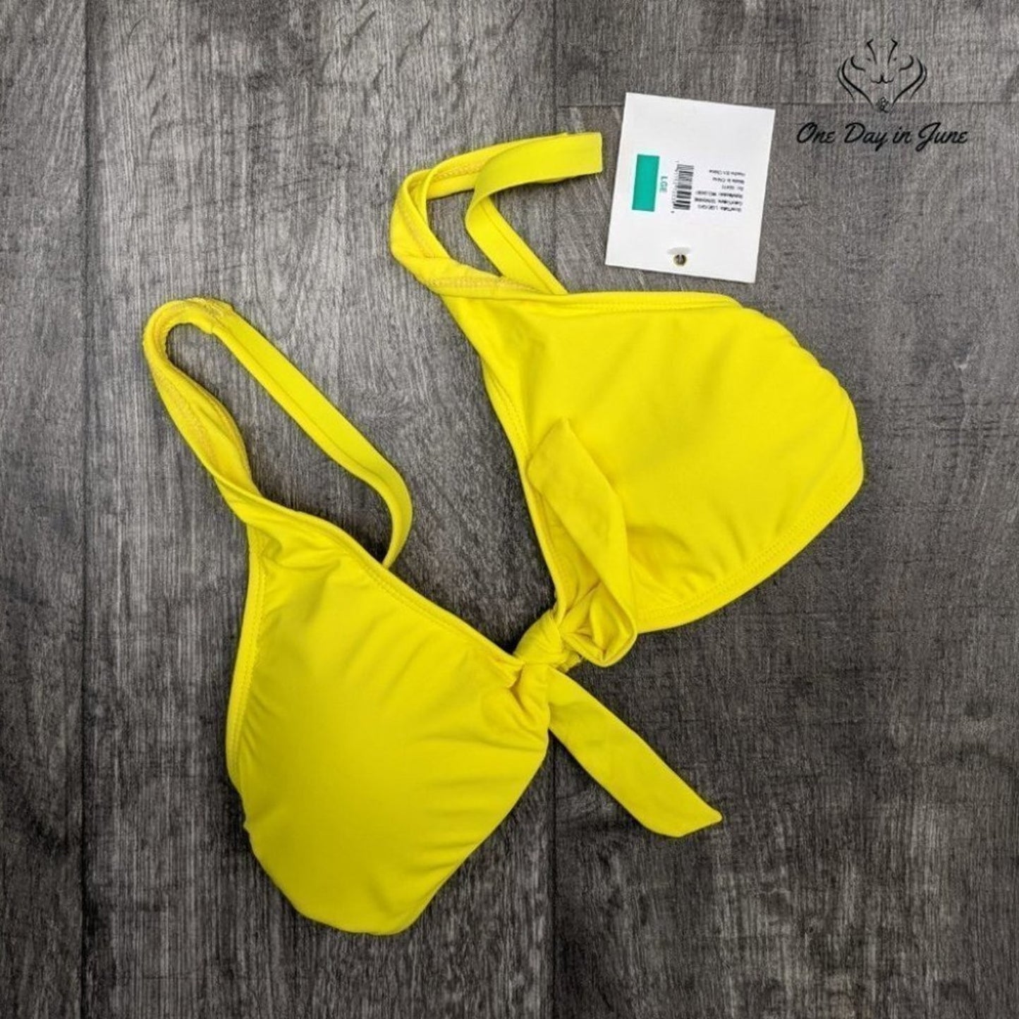 Cyn Luca Standard Tie Front Bikini Top Swimsuit Size L