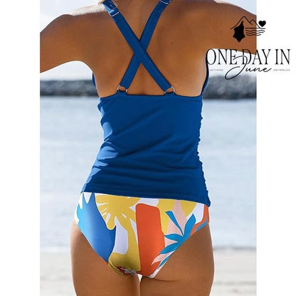 Beachsissi V Front Tummy Control Tankini Swimsuit Size M