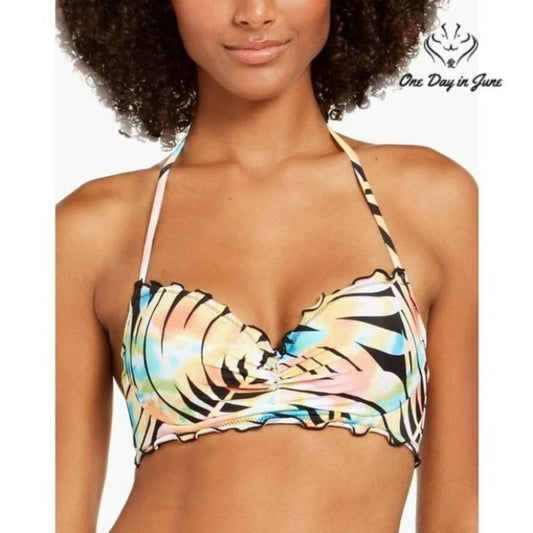 SunDazed Halter Bandeau Bikini Top Size 32DD