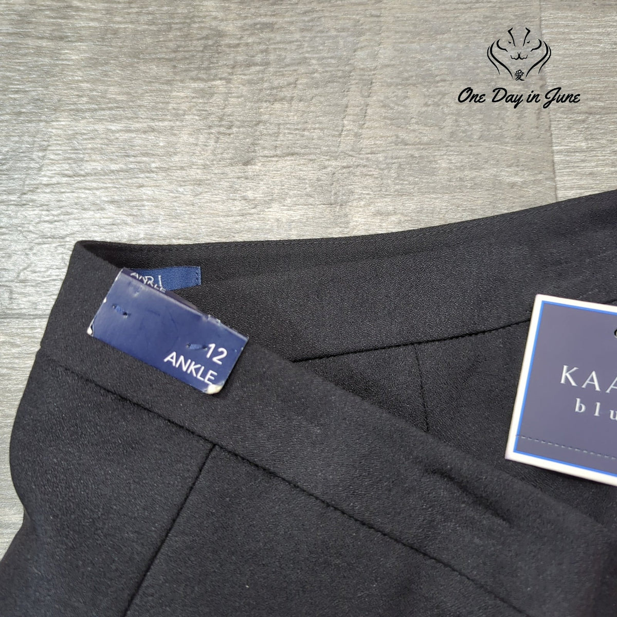 Kaari Blue Ankle Pants Black Pull On Slim Leg Career Dress Pants NWT Size 12