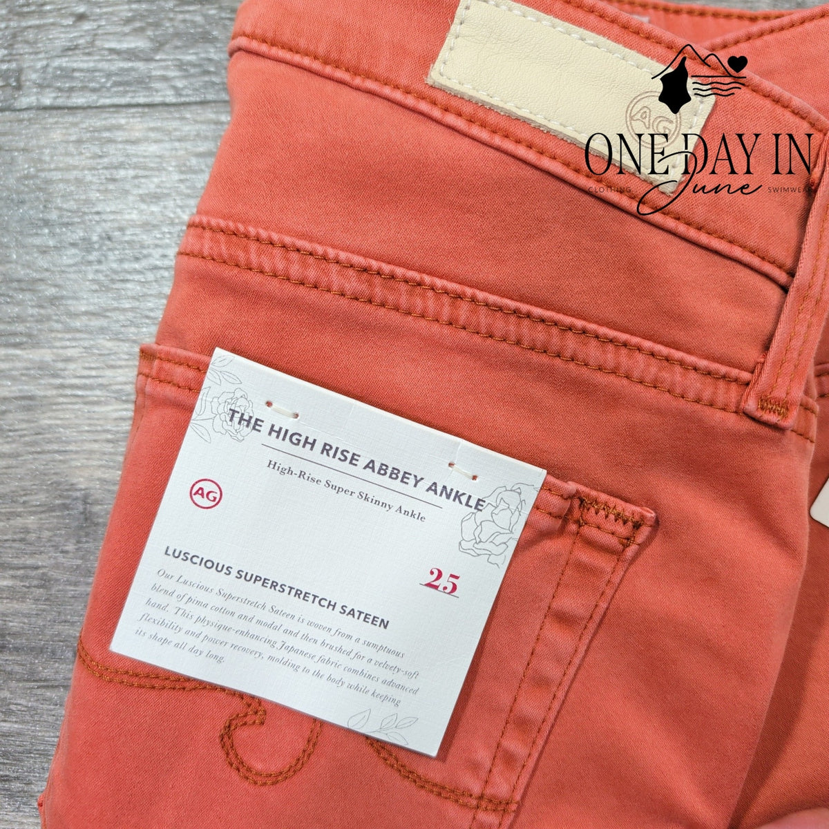 AG Adriano Goldschmied High Rise Abbey Ankle Orange Super Skinny NWT Size 0 (25)