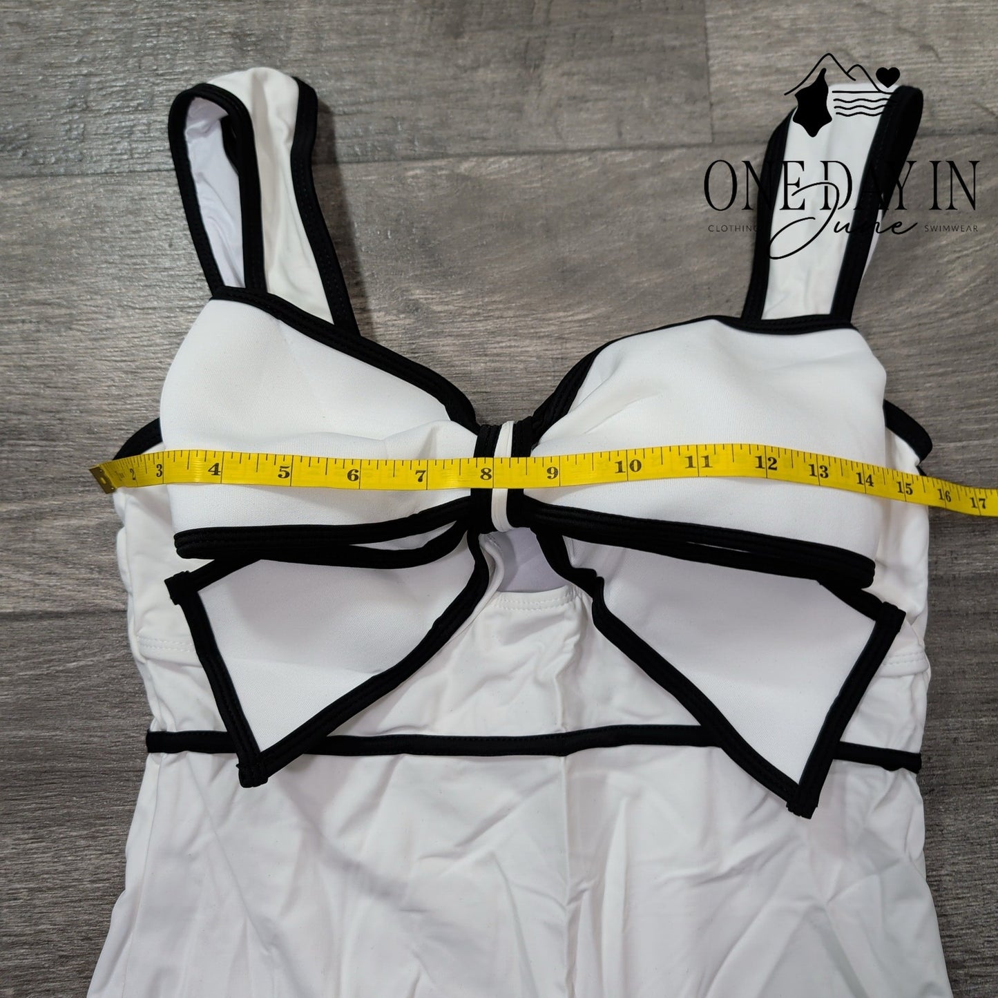 Flaxmaker Bow Front One Piece Swimsuit Size L