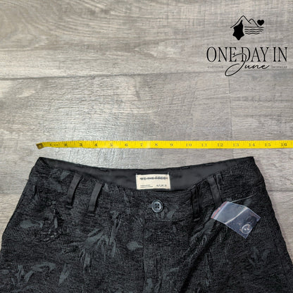 We The Free Floral Jacquard Flare Pants Black Gray Size 4