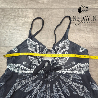Zando Keyhole Mesh One Piece Swimsuit Size XL