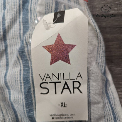 Vanilla Star Button Front Linen Skirt Size XL