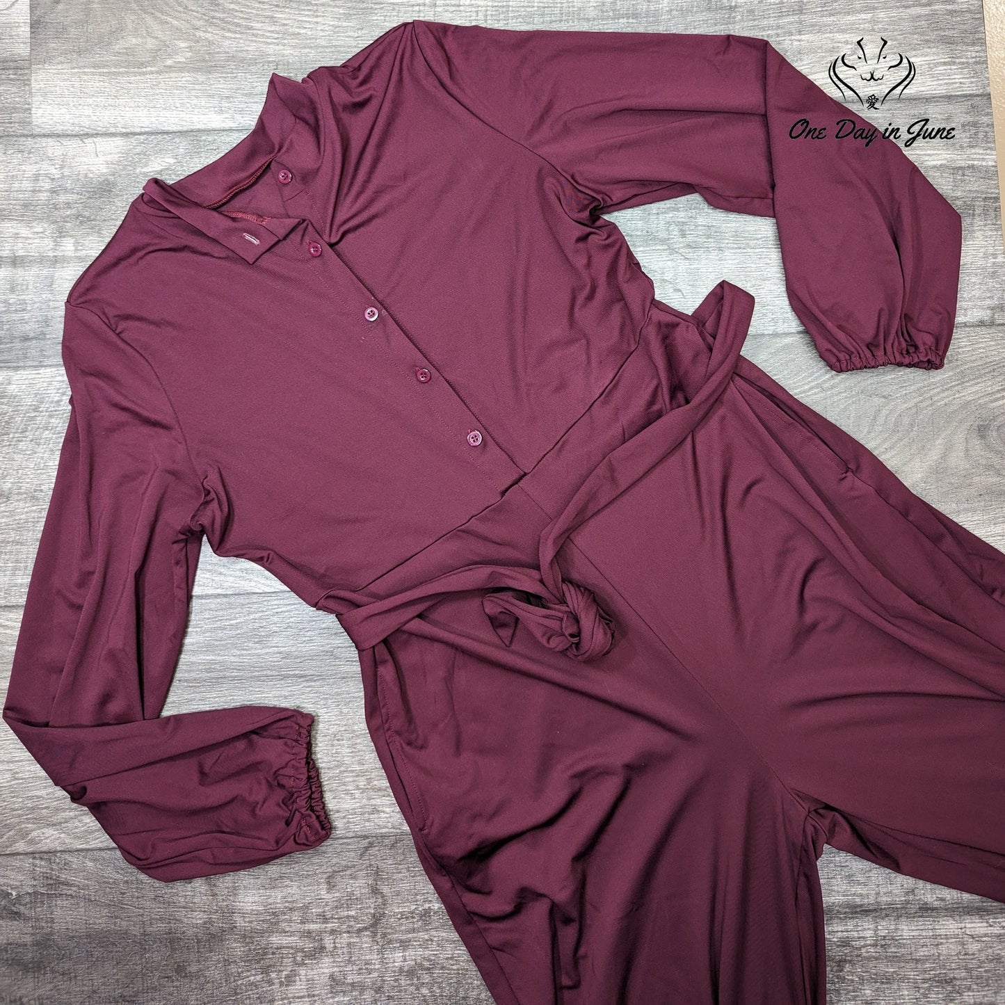 ROMWE Button Front Tie Waist Jumpsuit Size XXL