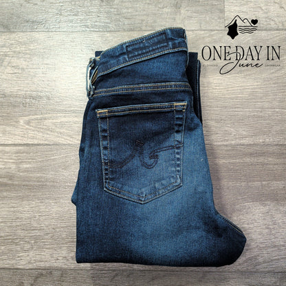 AG Adriano Goldschmied Straight Leg Jeans Dark Wash Blue NWT $215 Size 4 (27)