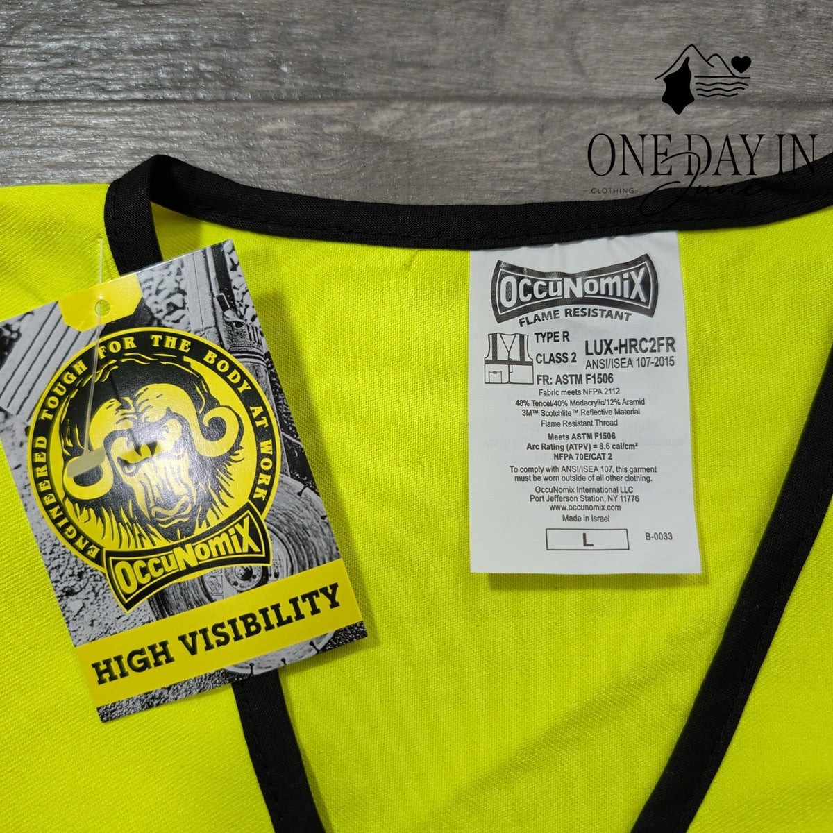 OccuNomix LUX-HRC2FR Flame Resistant Hi Vis Safety Vest Class 2 Size L