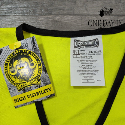 OccuNomix LUX-HRC2FR Flame Resistant Hi Vis Safety Vest Class 2 Size L
