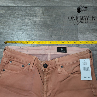 AG Adriano Goldschmied Coated Straight Leg Jeans Brown NWT $215 Size 4 (27)