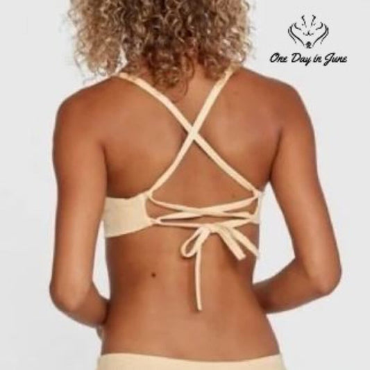 RVCA Run Wild Crossback Bikini Top Size XS