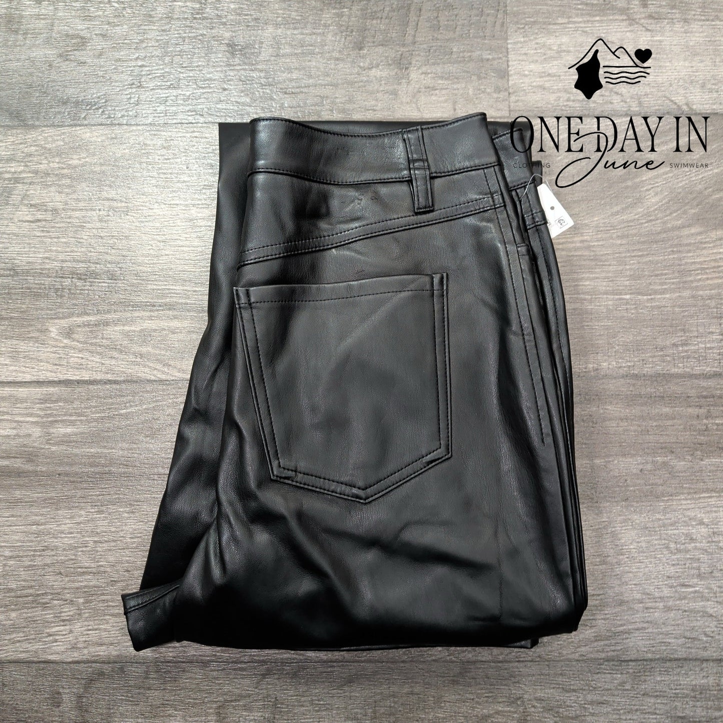 INC International Concepts Faux Leather Straight Leg Pants Size 12