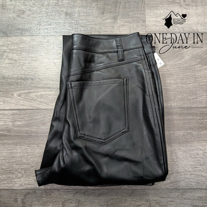 INC International Concepts Faux Leather Straight Leg Pants Size 12