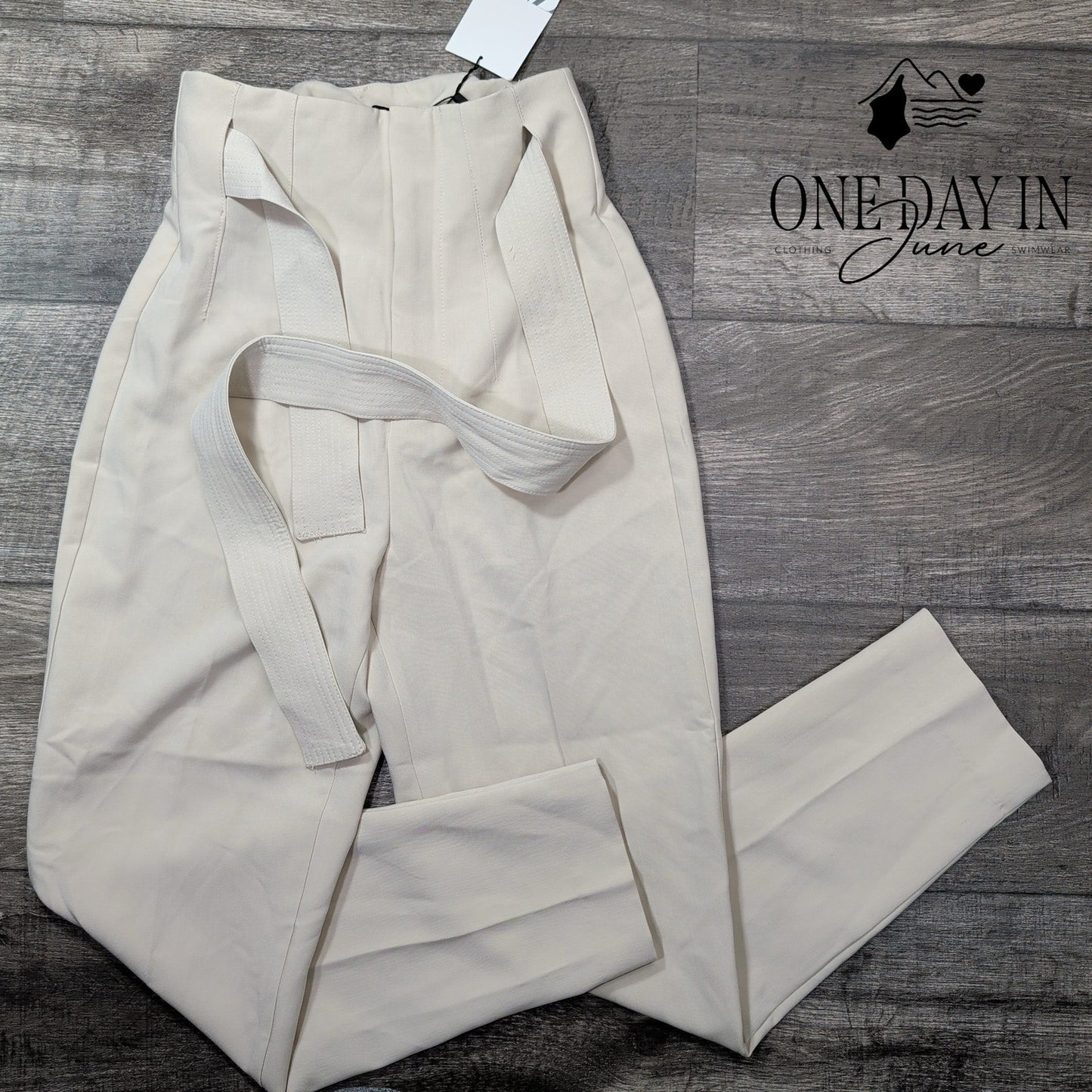 Zara High Rise Belted Dress Pants Size XS