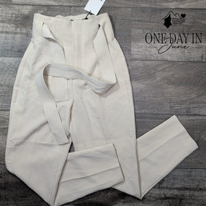 Zara High Rise Belted Dress Pants Size XS