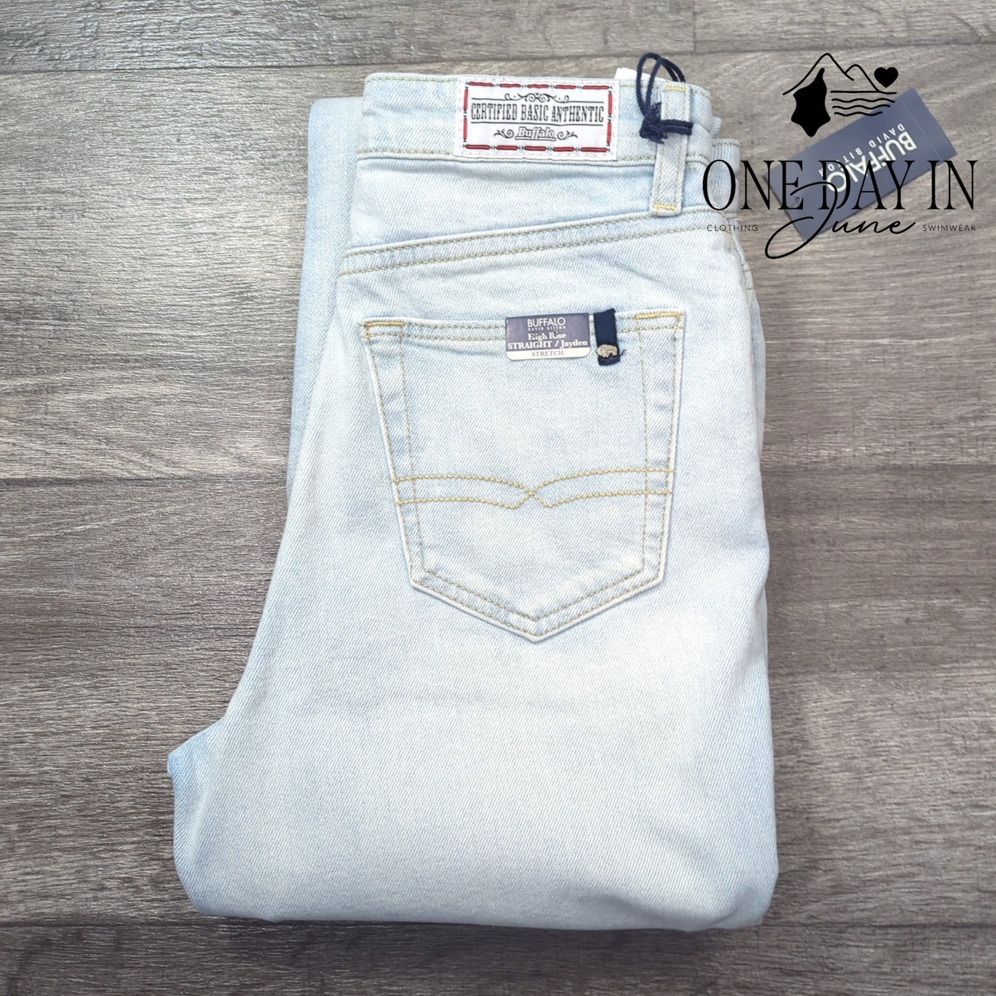 Buffalo David Bitton High Rise Straight Jayden Raw Hem Jeans Size 0 (25)