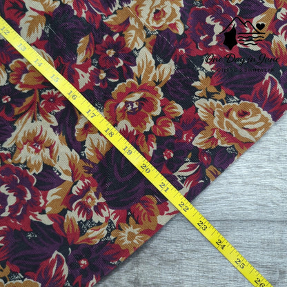 Carolina Blues Floral Corduroy Skirt Size 12