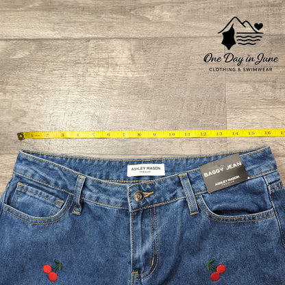 Ashley Mason Juniors Wide Leg Baggy Jeans Size 9