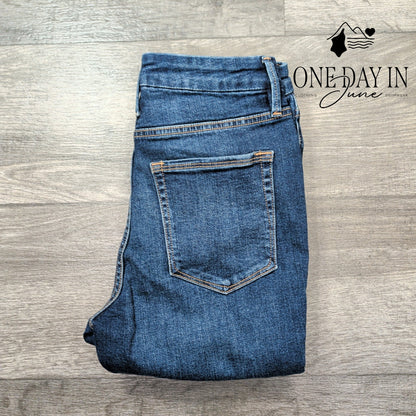 Good American Good Legs Skinny Ankle Jeans Distressed Raw Hem Size 6