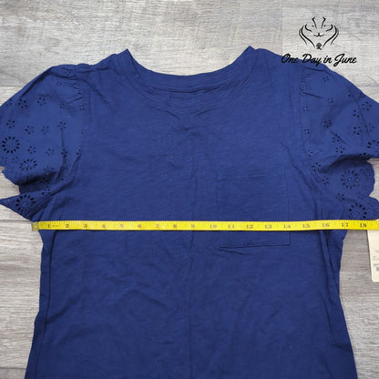 St. John's Bay Lace Sleeve T Shirt Size S