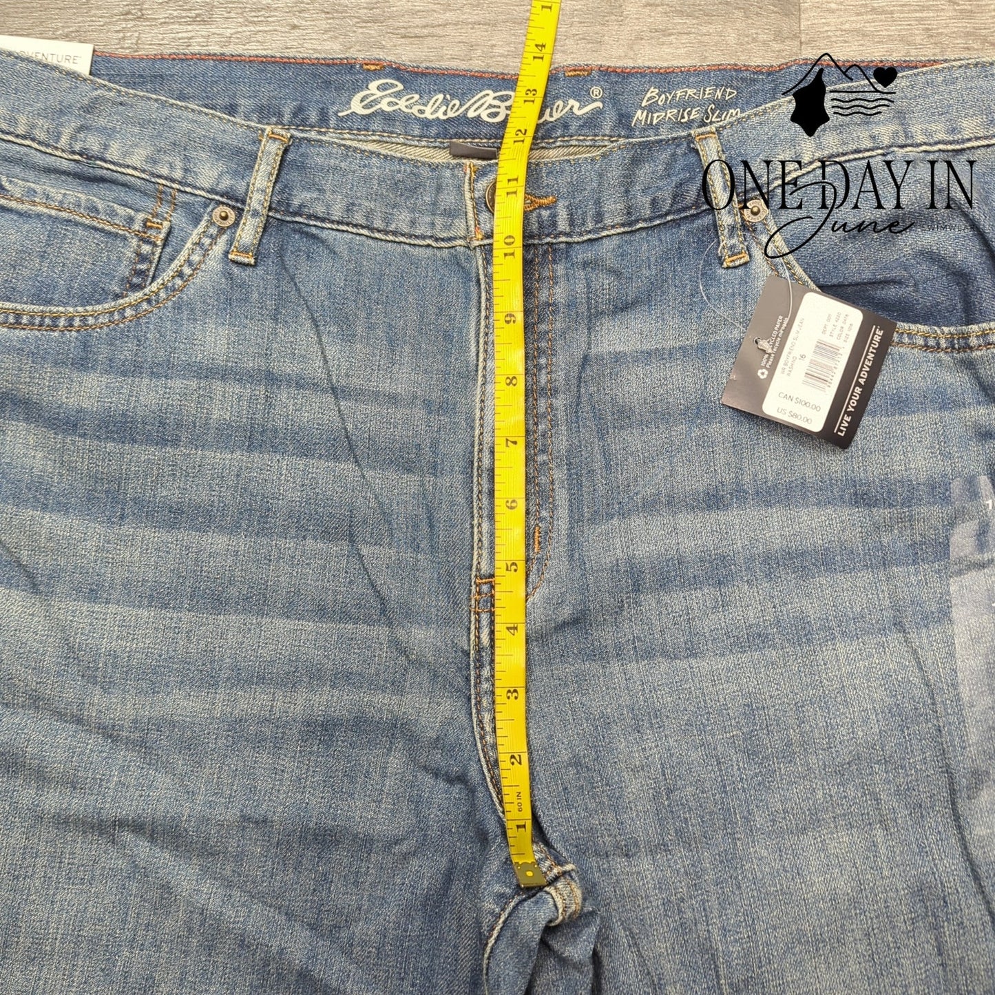 Eddie Bauer Mid Rise Boyfriend Slim Jeans Size 16